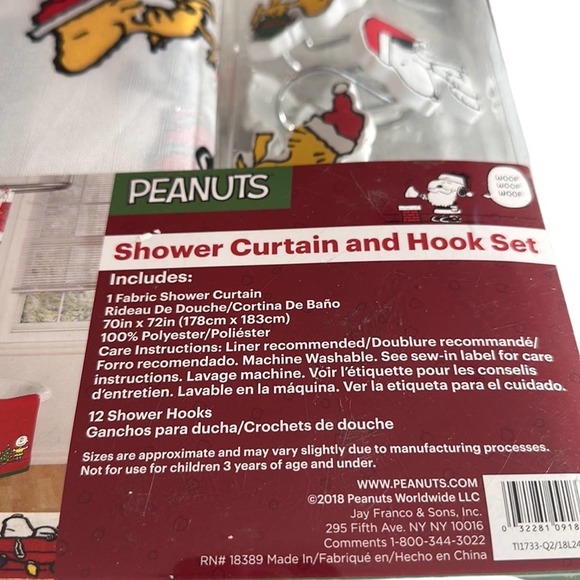 Peanuts Bath Peanuts Snoopy Woodstock Christmas Holiday Shower
